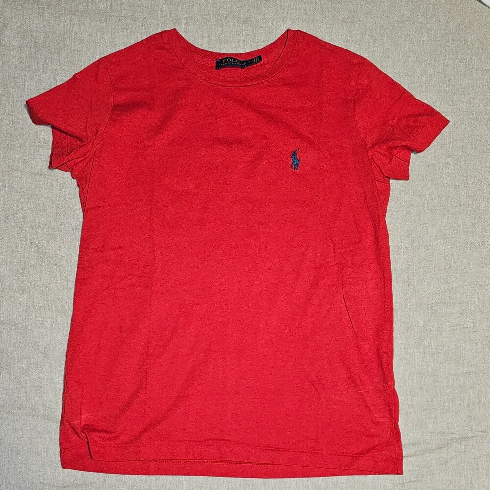 Ralph Lauren Classic Fit Tee | Women’s Medium | Red with Blue Pony Logo